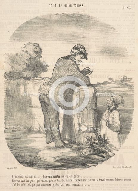 Dites donc, not'maire ... des communistes qué qu'c'est ça?, 19th century. Creator: Honore Daumier.