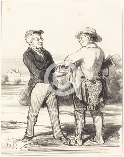 Dites donc, président, impossible d'attraper un lièvre..., 1849. Creator: Honore Daumier.