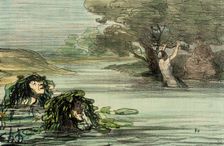 Divertissement aquatique renouvelé des Grecs, 1857. Creator: Honore Daumier
