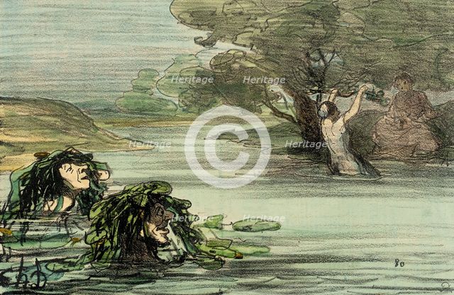 Divertissement aquatique renouvelé des Grecs, 1857. Creator: Honore Daumier.