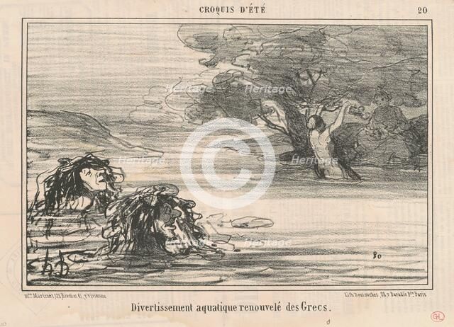 Divertissement aquatique renouvelé des Grecs, 1857.  Creator: Honore Daumier.