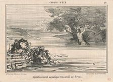 Divertissement aquatique renouvelé des Grecs, 1857. Creator: Honore Daumier
