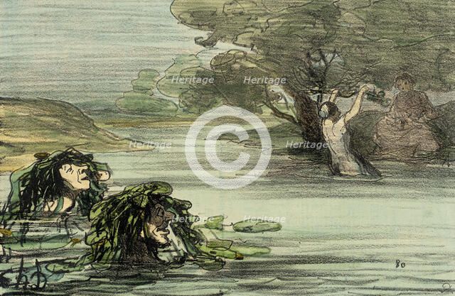Divertissement aquatique renouvelé des Grecs, 1857. Creator: Honore Daumier.