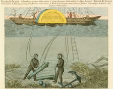 Divers salvaging guns from the seabed, c1855. Creator: Unknown