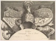 Divers Trophées (Weapon Trophies after the Façade of Palazzo Milesi in Rome), 1651. Creators: Polidoro da Caravaggio, Rene Lochon