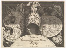 Divers Trophées (Weapon Trophies after the Façade of Palazzo Milesi in Rome), 1651. Creators: Polidoro da Caravaggio, Rene Lochon
