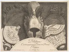 Divers Trophées (Weapon Trophies after the Façade of Palazzo Milesi in Rome), 1651. Creators: Polidoro da Caravaggio, Rene Lochon