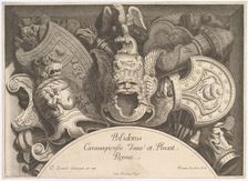 Divers Trophées (Weapon Trophies after the Façade of Palazzo Milesi in Rome), 1651. Creators: Polidoro da Caravaggio, Rene Lochon