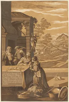 Dives and Lazarus (Left Panel), 1743. Creator: John Baptist Jackson