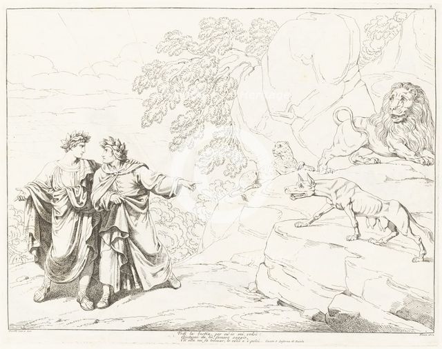 Divina Comedia di Dante (volume I), published 1824. Creators: Bartolomeo Pinelli, Dante Alighieri.