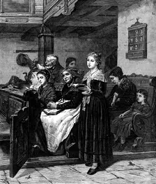 "Divine Service", by H. Ochmichen, 1871. Creator: Robert Loudan