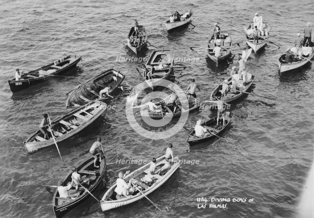 Diving boys at Las Palmas, Gran Canaria, Canary Islands, Spain, 20th century. Artist: Unknown
