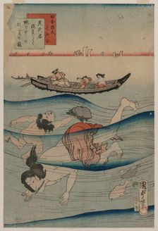 Diving for Sponges. Creator: Kunisada II (Japanese, 1823-1880)