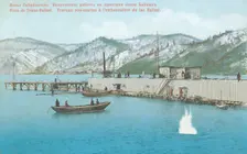Diving work on the pier of Lake Baikal, 1904-1917. Creator: Unknown