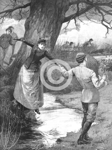 ''Divided Interests--'Twixt Love and Sport, an incident of a run with the Beagles', 1890. Creator: Edward Frederick Brewtnall.