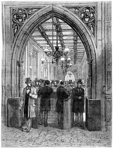Division barrier and lobby, House of Commons, Westminster, London, 19th century