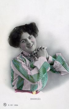 Divorce vintage French postcard, c1900