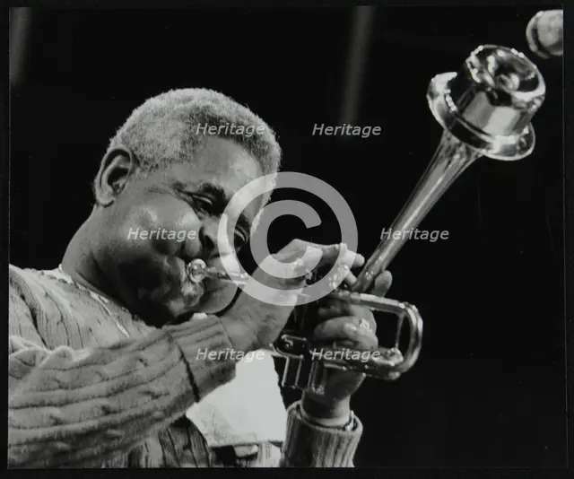 Dizzy Gillespie performing with the Royal Philharmonic Orchestra, Royal Festival Hall, London, 1985. Creator: Denis Williams.