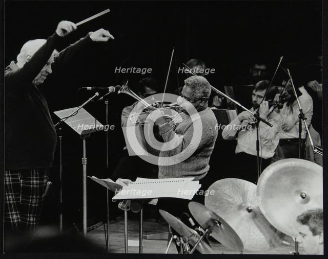 Dizzy Gillespie playing with the Royal Philharmonic Orchestra, Royal Festival Hall, London, 1985. Artist: Denis Williams