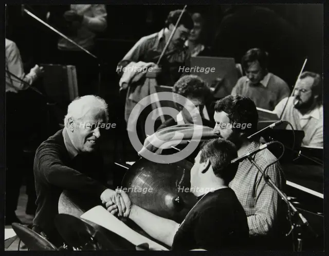 Dizzy Gillespie's concert with the Royal Philharmonic Orchestra, Royal Festival Hall, London, 1985.  Creator: Denis Williams.