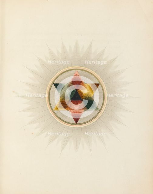 Diagram of tertiary colour harmonies, 1817.  Creator: George Field.