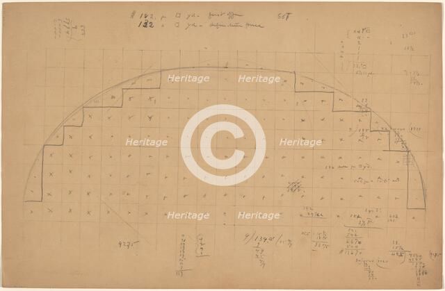 Diagram of a Lunette [verso], 1890/1897. Creator: Charles Sprague Pearce.