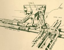 Diagram of New Tube Station at Oxford Circus 1930. Creator: Unknown