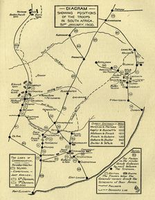 Diagram Showing Positions of the Troops in South Africa, 31st January 1900 (c1900). Creator: Unknown