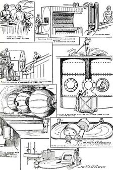 Diagrams illustrating the preparation of Rags and Esparto Grass for Paper-making c1917