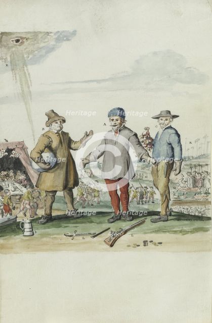 Dialogue between Kees den Boer and the landlord, 1710-1740. Creator: Anon.