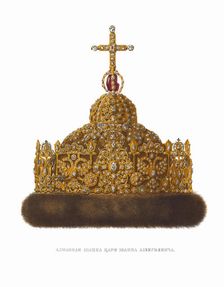 Diamond Cap of Tsar Ivan V. From the Antiquities of the Russian State, 1849-1853. Creator: Solntsev, Fyodor Grigoryevich (1801-1892)
