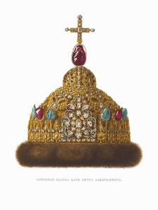 Diamond Cap of Tsar Peter I. From the Antiquities of the Russian State, 1849-1853. Creator: Solntsev, Fyodor Grigoryevich (1801-1892)