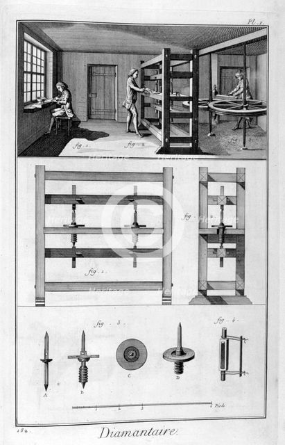 Diamond cutter, 1751-1777. Artist: Unknown