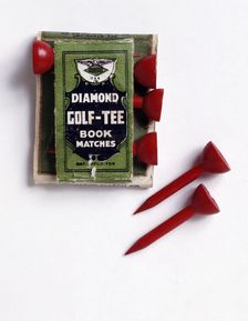 "Diamond Golf Tee" book of matches, c1900. Creator: Unknown