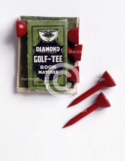 Diamond Golf Tee book of matches, c1900. Artist: Unknown