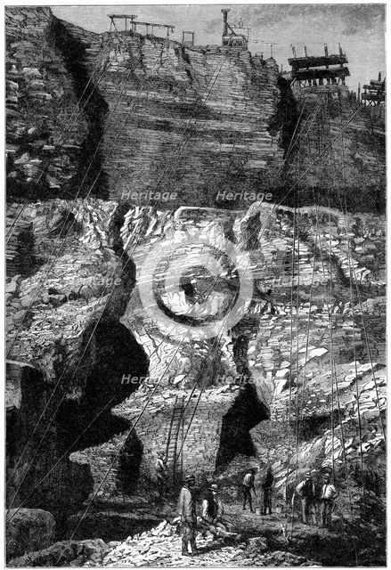 Diamond mine, Kimberley, South Africa, 1896.  Artist: Anon