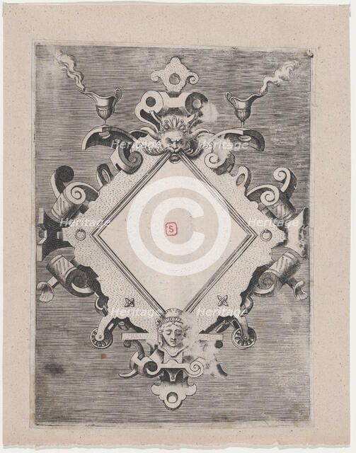 Diamond-shaped Cartouche, 1547-1606. Creator: Unknown.
