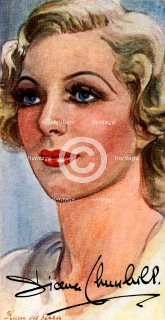 Diana Churchill, (1913-1994), English film and stage actress, 20th century. Artist: Unknown