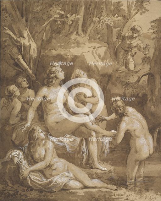 Diana and Actaeon, late 18th-early 19th century. Creator: Joseph Bergler.