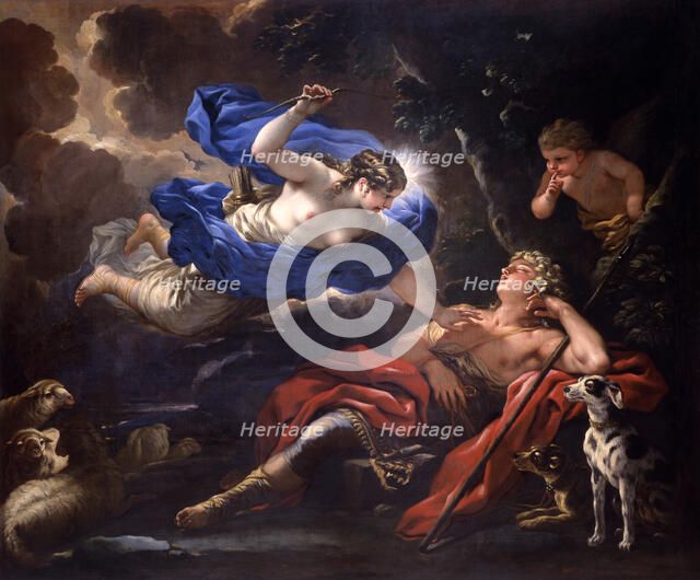Diana and Endymion, ca 1675-1680. Creator: Giordano, Luca (1632-1705).