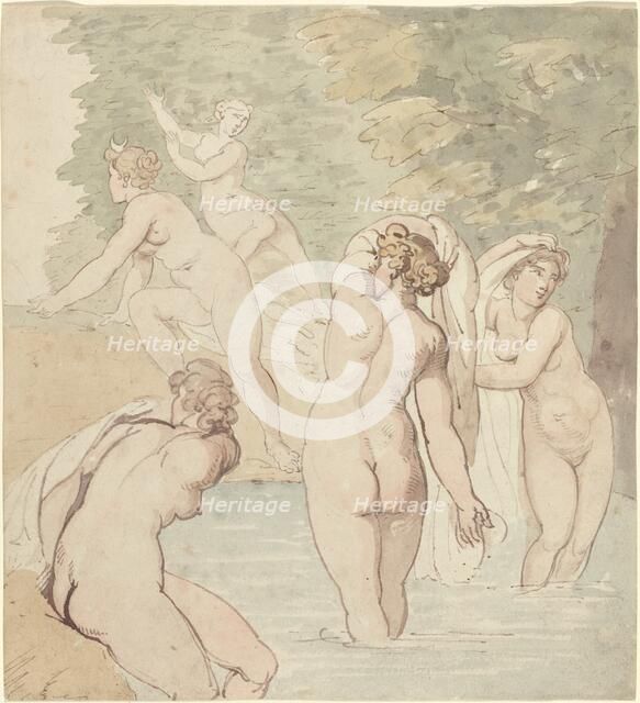 Diana and Her Nymphs Bathing. Creator: Thomas Rowlandson.