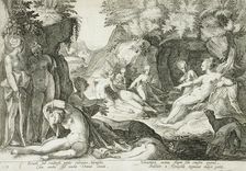 Diana and Her Nymphs Discovering Callisto's Pregnancy, published 1590. Creator: Hendrik Goltzius