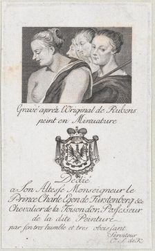 Diana and three nymphs from "Diana Returning from the Chase", ca. 1750-1850. Creator: Anon