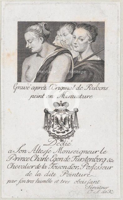 Diana and three nymphs from "Diana Returning from the Chase", ca. 1750-1850. Creator: Anon.