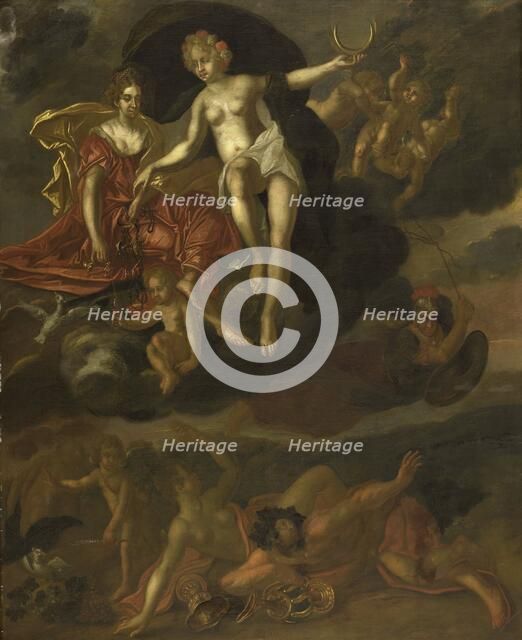 Diana and Virtus Punish Venus and Bacchus, 1694. Creator: T van Malsen.