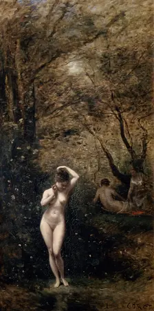 Diana Bathing 1873-1874. Artist: Jean-Baptiste-Camille Corot