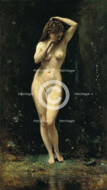 Diana Bathing (The Fountain). Artist: Corot, Jean-Baptiste Camille (1796-1875)
