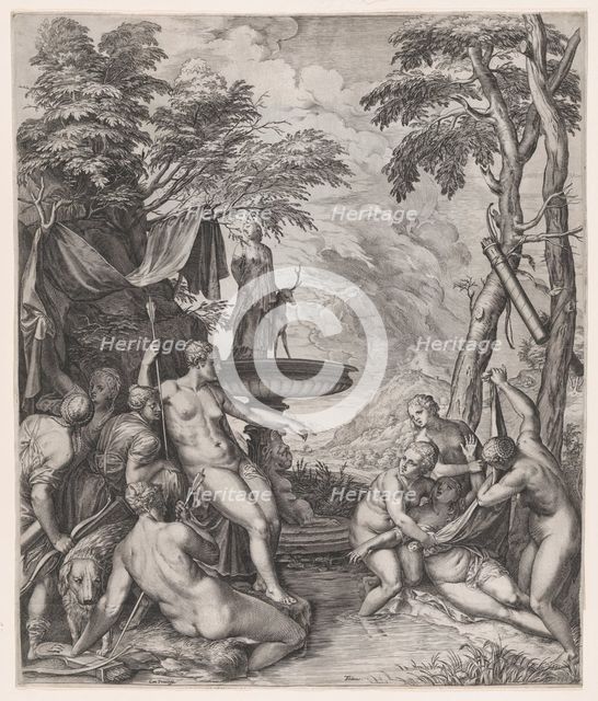 Diana Discovering Callisto's Pregnancy, 1566. Creator: Cornelis Cort.