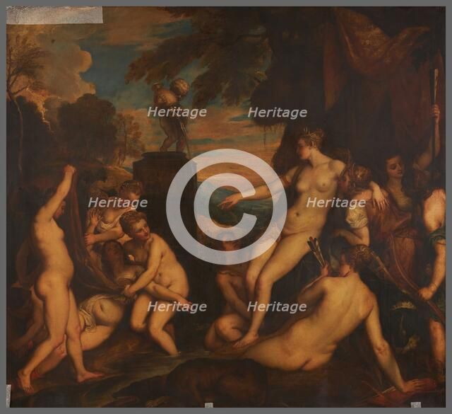 Diana discovering Callisto's pregnancy, after Titian. Creator: Unknown.