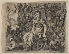 Diana, from Game of Mythology (Jeu de la Mythologie), 1644. Creator: Stefano della Bella